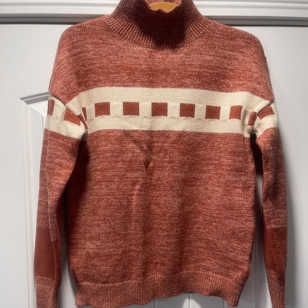 Roolee Burnt Orange Turtleneck Sweater Small
